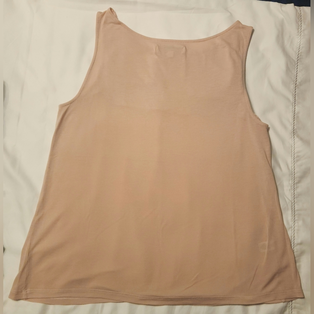 Loft Women's Tank Top with Floral Embroidery Pale Pink Size Large - Picture 4 of 4